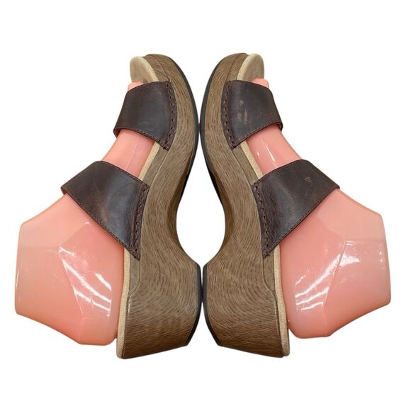 Dansko Ladies 40/9.5-10 Sophie Brown Platform strap Buckle Slide Sandals - Picture 5 of 7